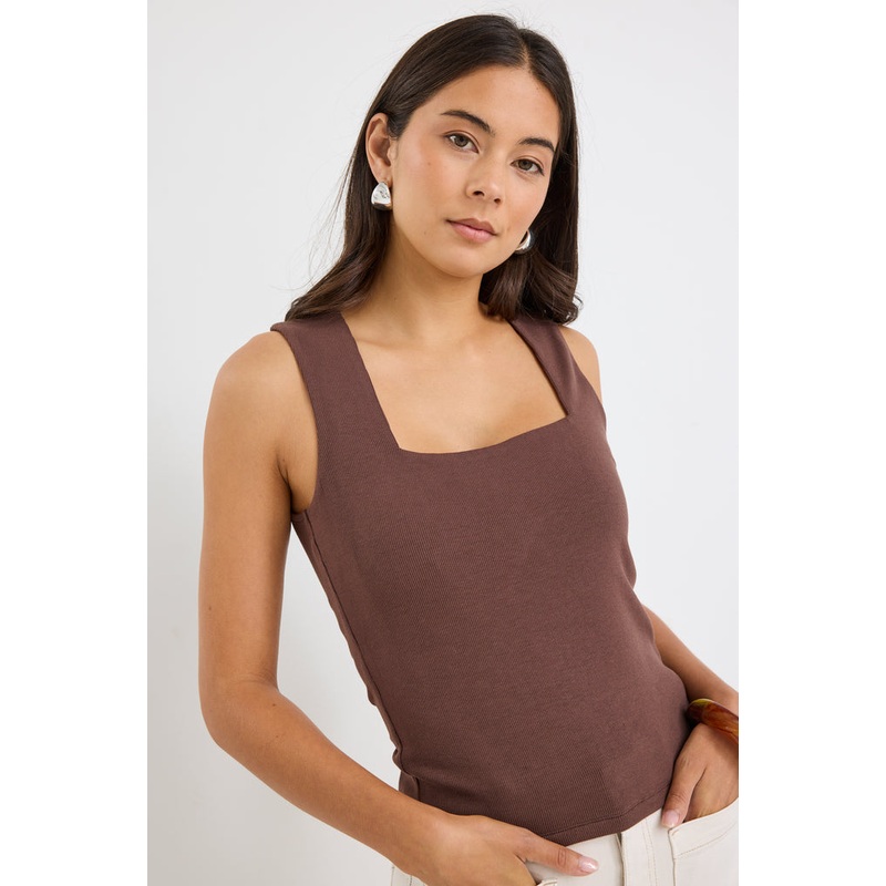Positive Chocolate Rib Square Neck Tank