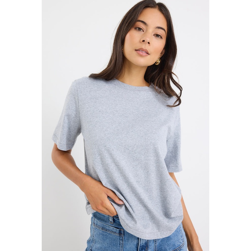 Street Grey Marle Crew Neck Short Sleeved Boxy Tee