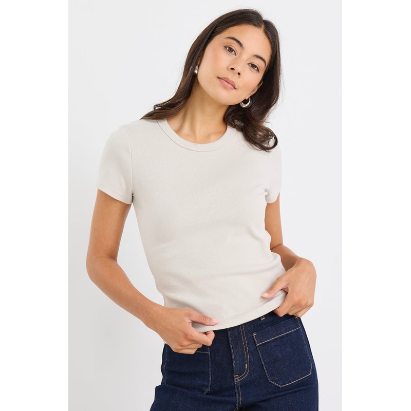Study Stone Rib Longer Baby Tee