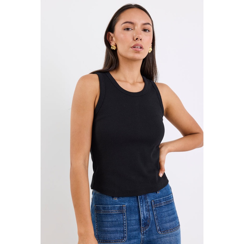 Cobble Black Rib Cutaway Tank