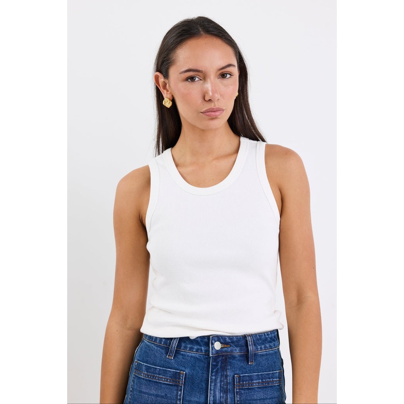 Cobble Ivory Rib Cutaway Tank