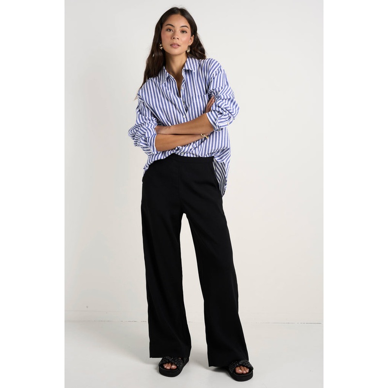 Best Life Black Soft Crepe Wide Leg Pant