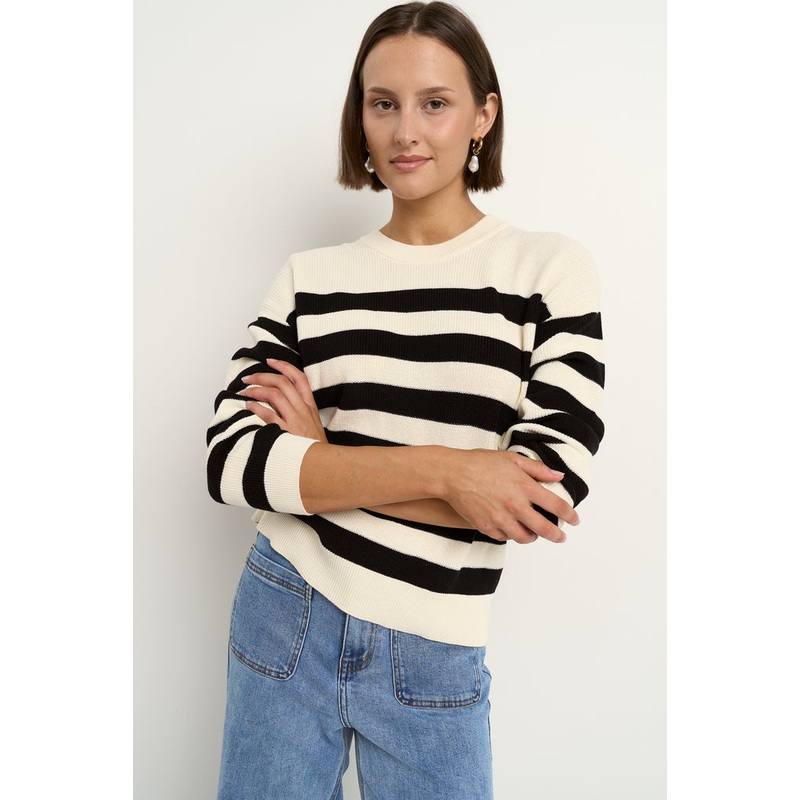 Adjacent Black Stripe Relaxed Knit Jumper