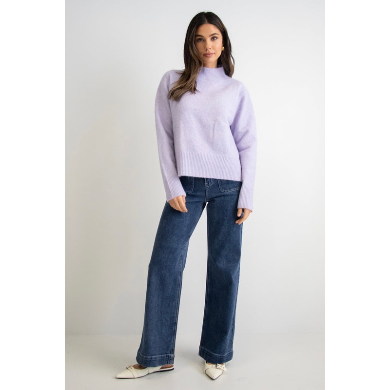 Mentor Lilac Funnel Neck Knit Jumper