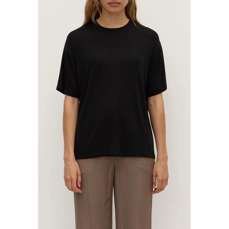 Willow Black Woven Tee