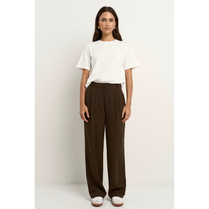 Confidential Chocolate Soft Touch Longer Length Elastic Back Pants