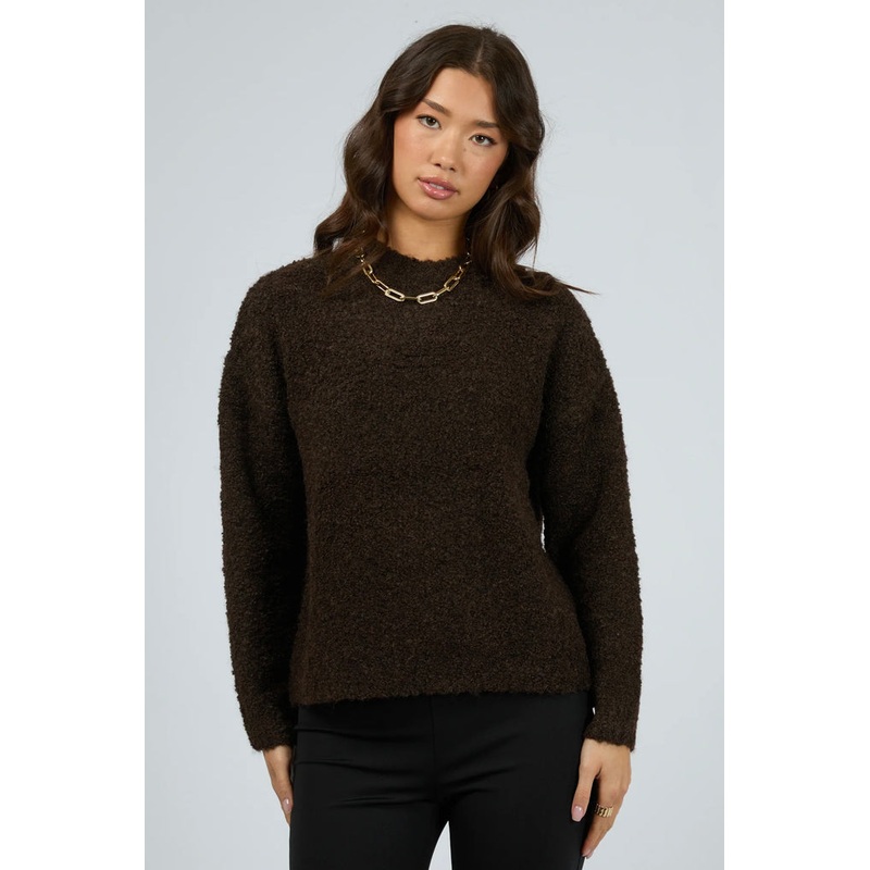 Samara Brown High Neck Knit Sweater