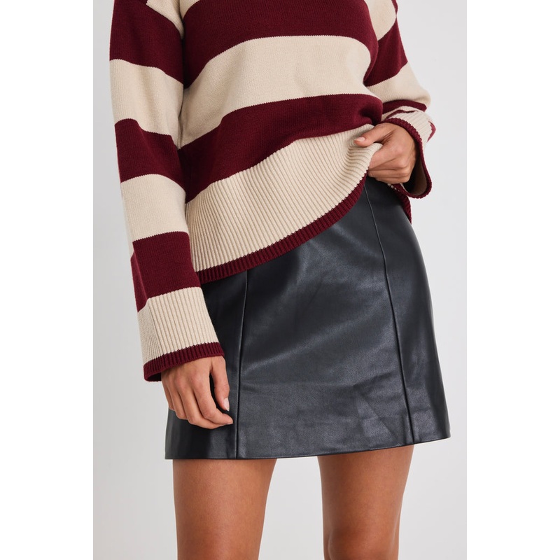 Synergy Black PU Leather Mini Skirt