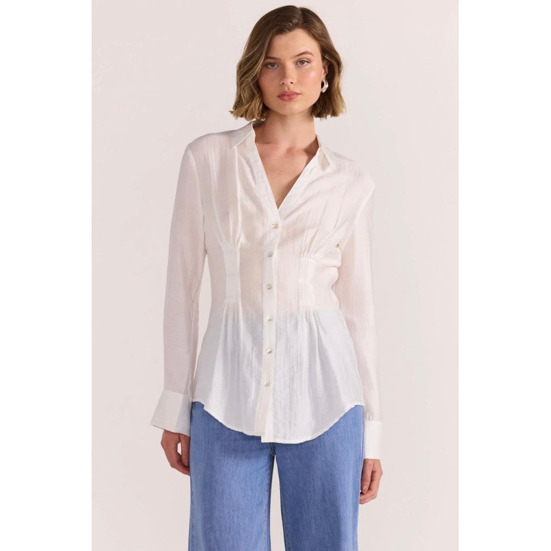 Amara White Pintuck Shirt