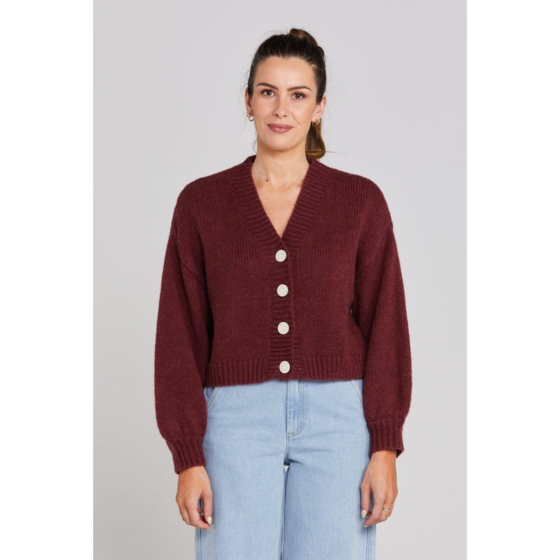 Huddle Winter Rouge Wool Cardigan