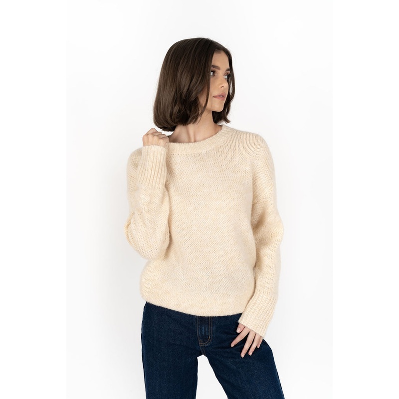 Zia Buttermilk Crew Neck Knit Jumper