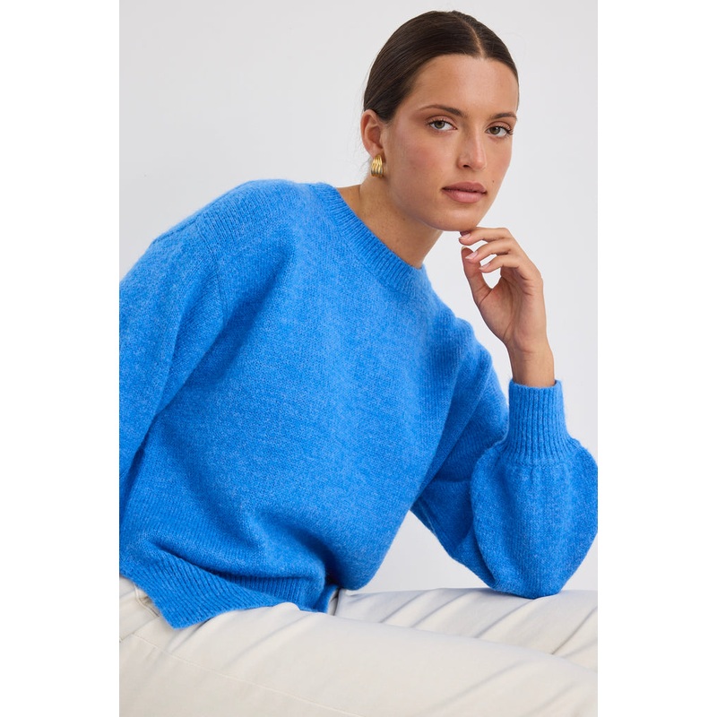 Cluster Azure Blue Crewneck Jumper