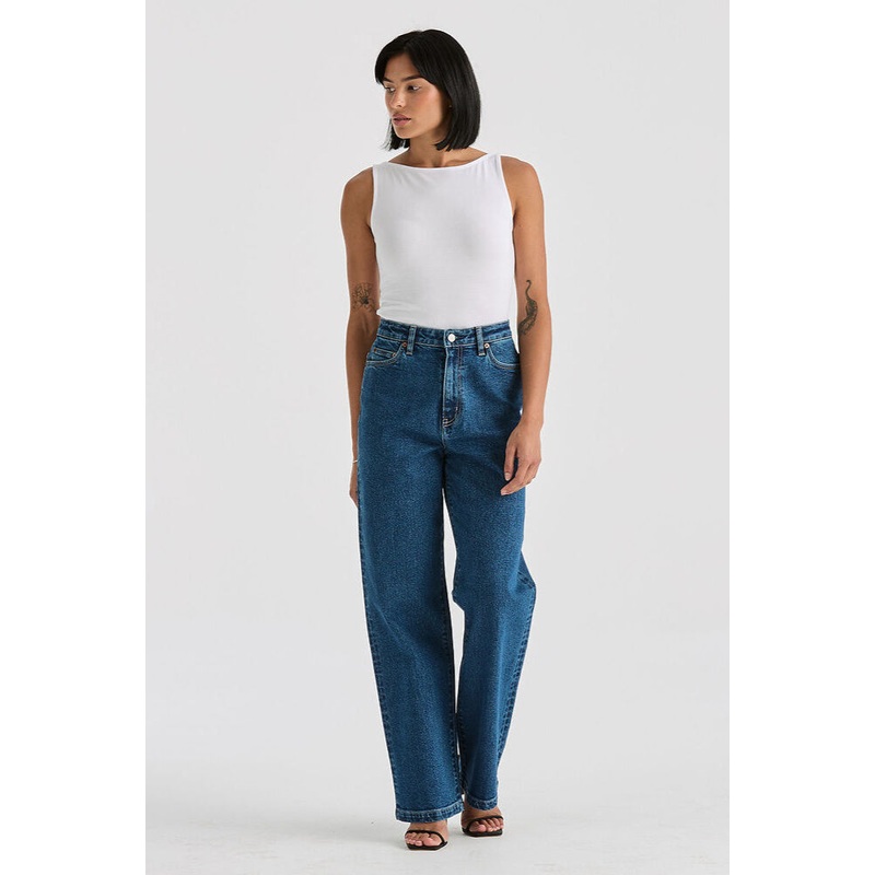 Hi Wide Afterglow Blue Denim Jean