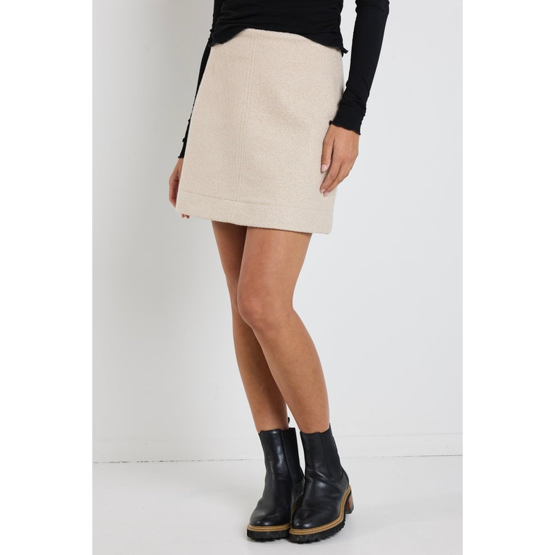 Simmer Taupe Boucle Mini Skirt