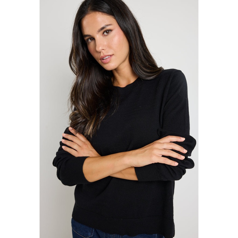 Staycation Black Fine Gauge Cashmere Blend Knit Jumper