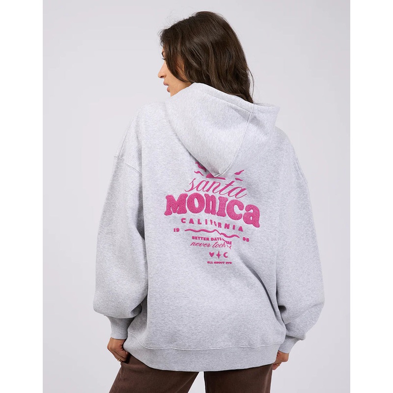 Better Days Snow Marle Santa Monica Print Hoodie