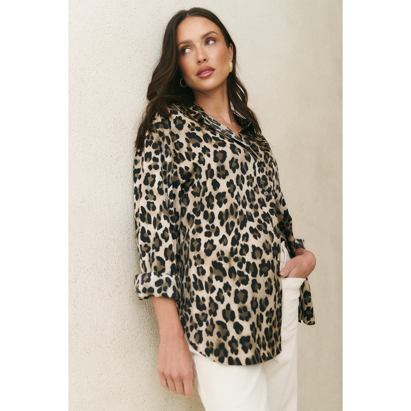 Felix Animal Satin Oversized Shirt
