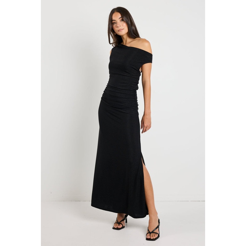 Swift Black Shimmer Jersey Reversible Sleeveless Maxi Dress