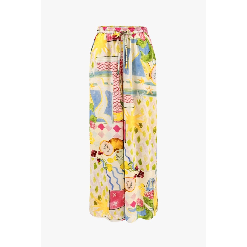 Speculate Pink Holiday Print Wide Leg Pants