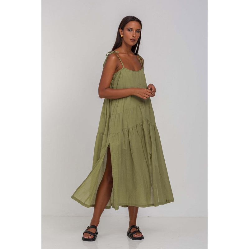When Time Stood Still Crispy Moss Midi Dress