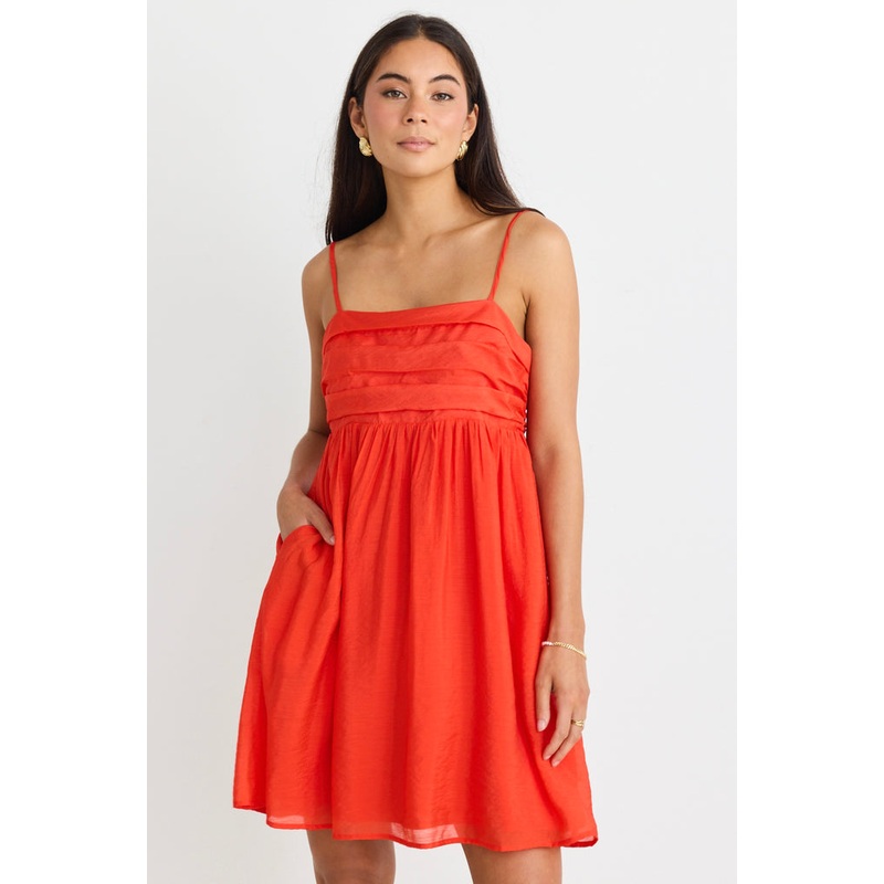 Austin Flame Strappy Babydoll Mini Dress