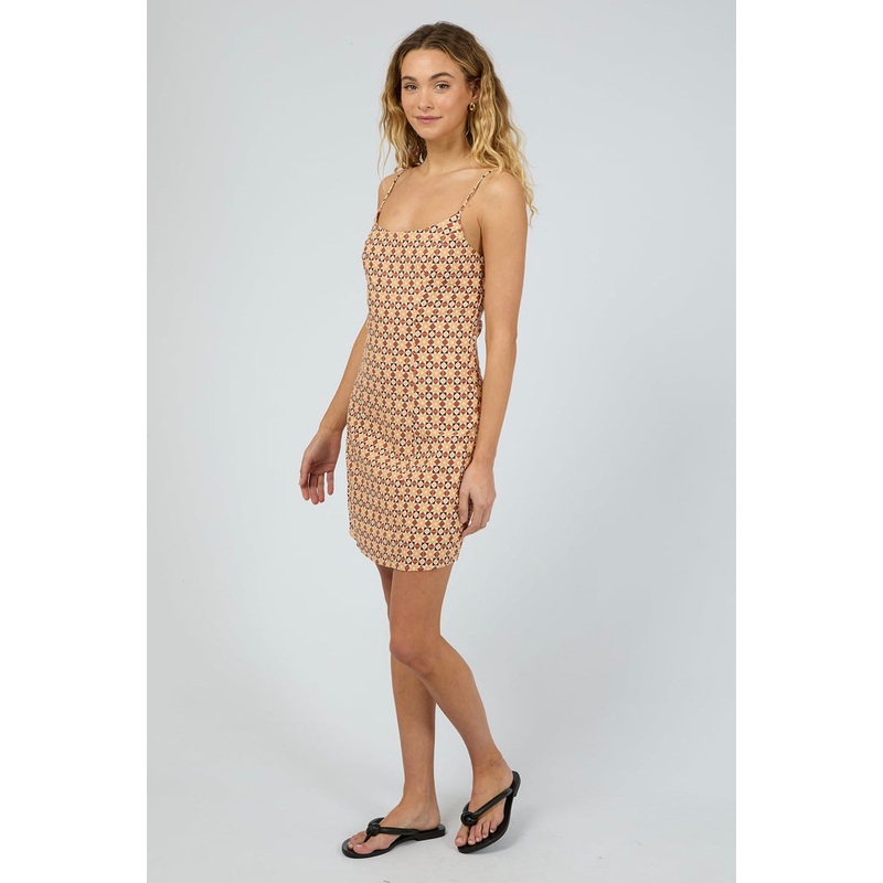 Belize Brown Geo Print Mini Dress