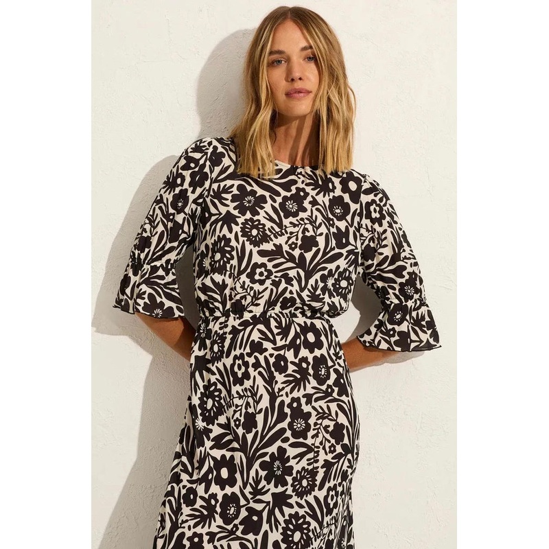 Aruna Black Floral Maxi Dress