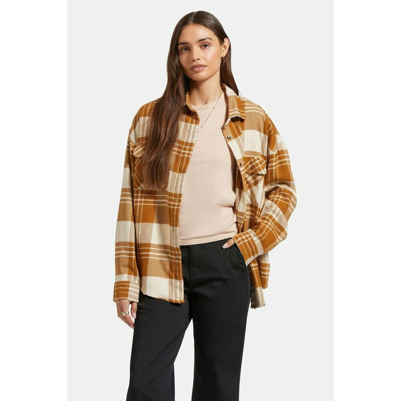 Bowery Washed Copper White Check Flannel Shirt