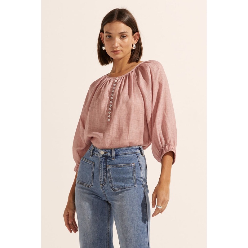 Imbue Petal Front Button Relaxed Top