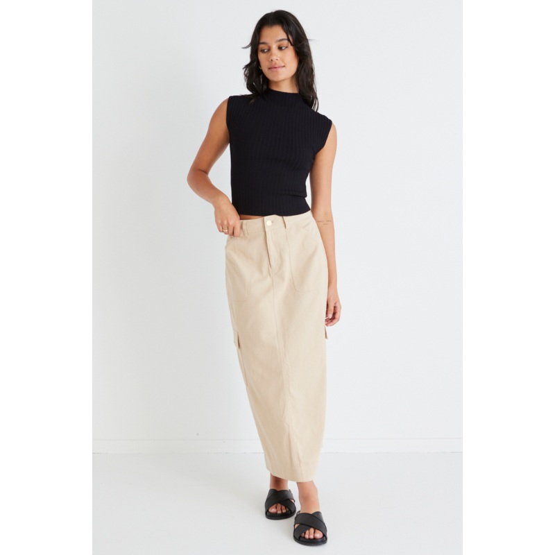 Frank Stone Cotton Utility Midi Skirt