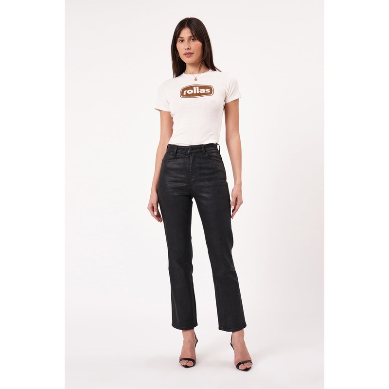 Original Black Coated High Straight Denim Jean
