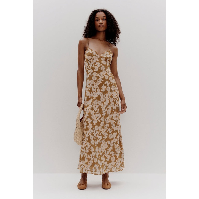 Carmen Golden Daisy Strappy Maxi Dress