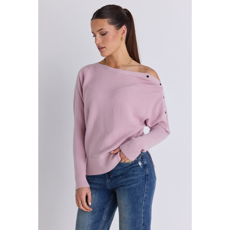 Elope Blush Pink Batwing Knit Jumper