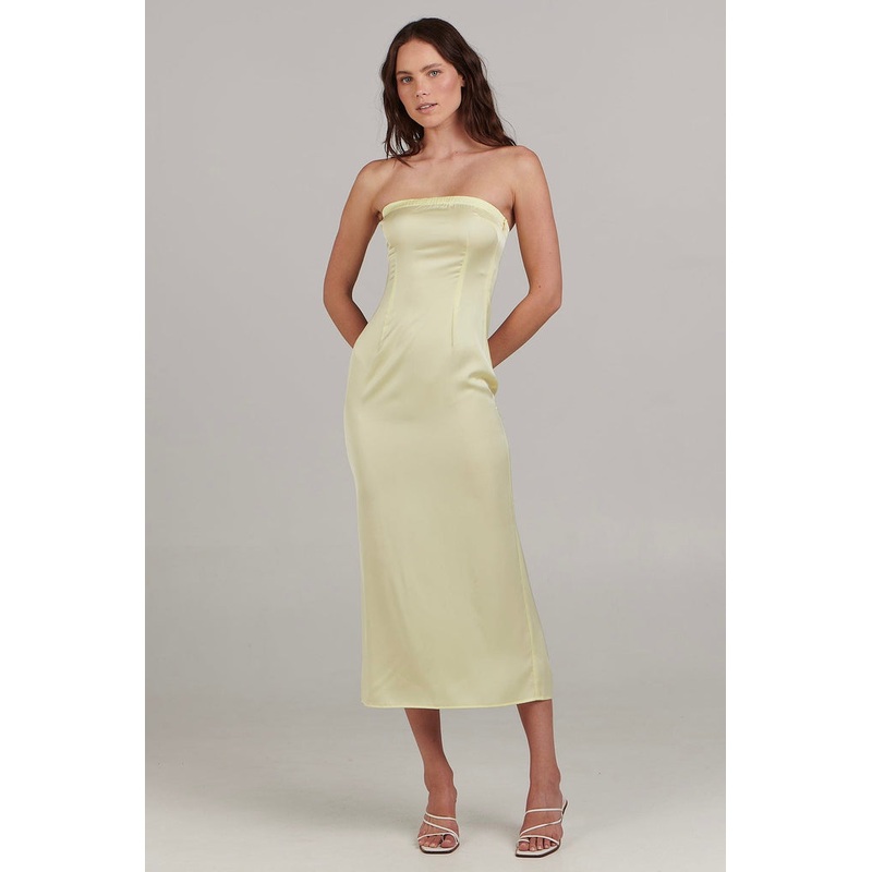 Sinead Lemon Strapless Midi Dress