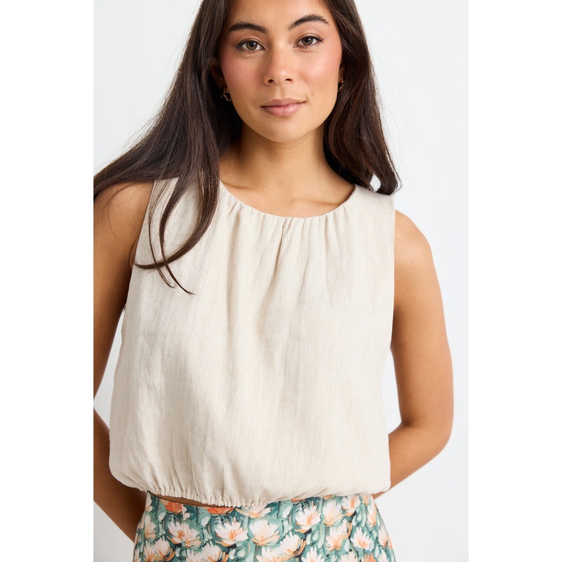 Reflection Natural Linen Shell Top