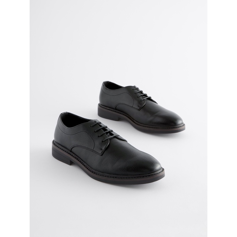 Black Chunky Sole Derby Shoes