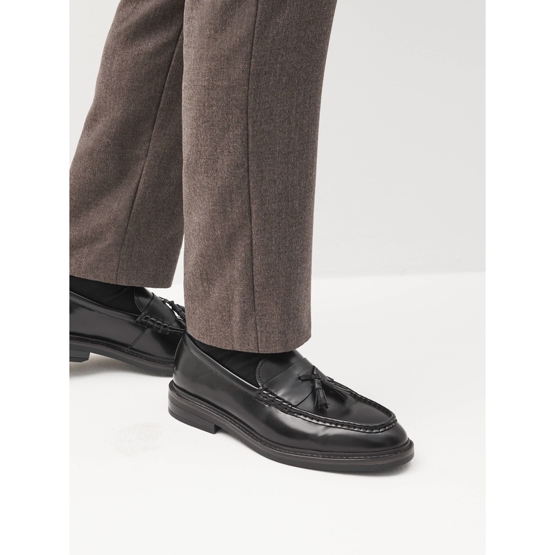 Black Chunky Tassel Loafers