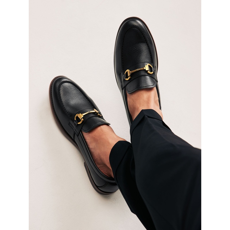 Black Loafers With Snaffle Trim