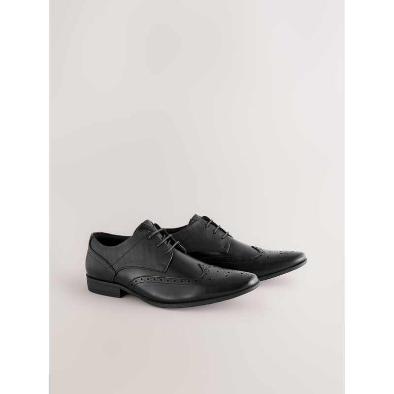Black Standard Fit Brogue Shoes