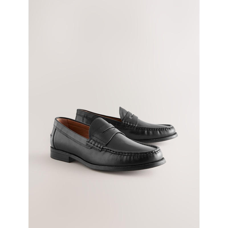Black Standard Fit Penny Loafers