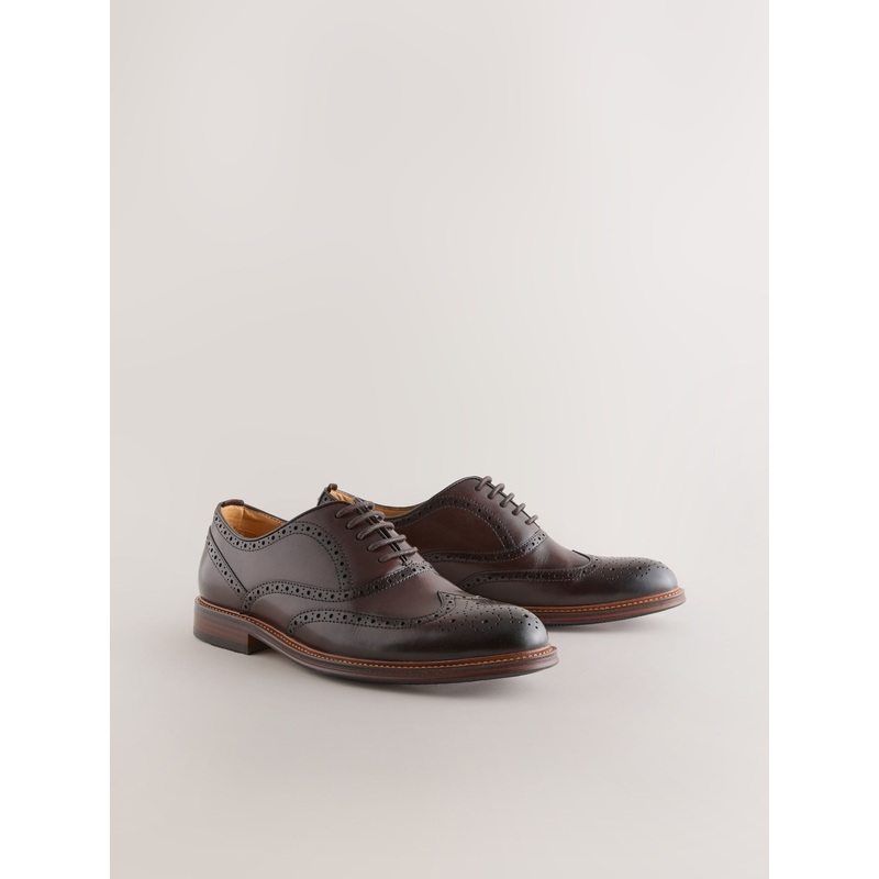 Brown Oxford Wingcap Leather Shoes