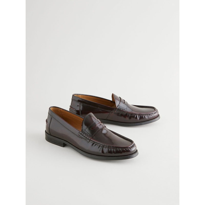 Burgundy Red Standard Fit Penny Loafers