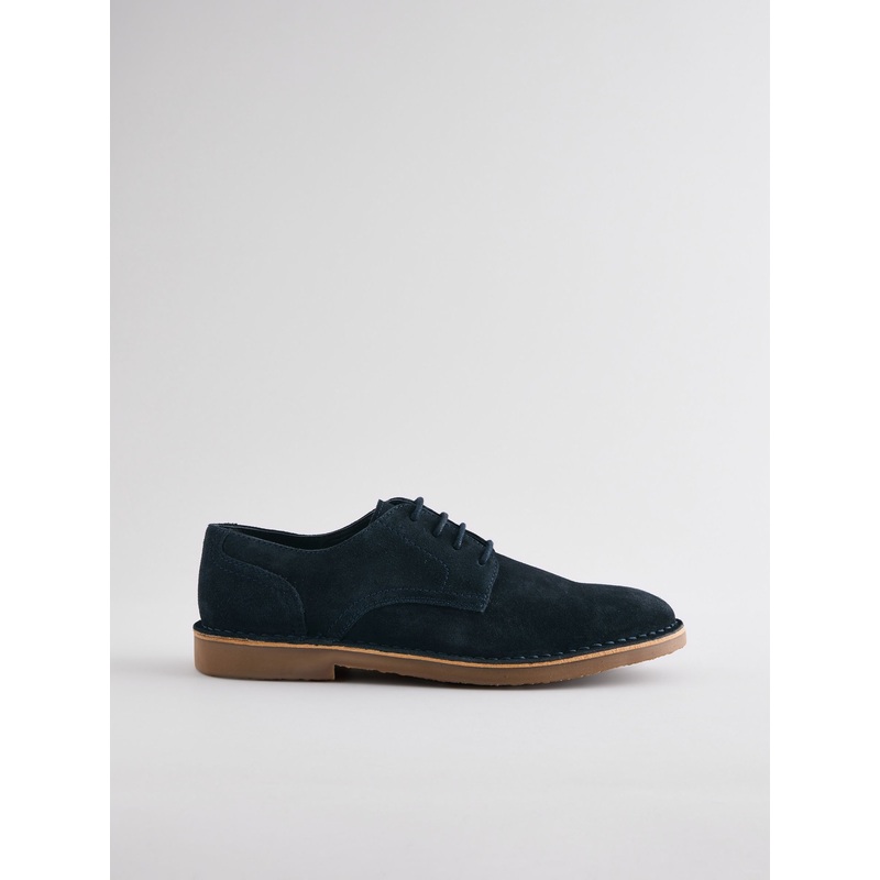 Navy Blue Suede Desert Shoes