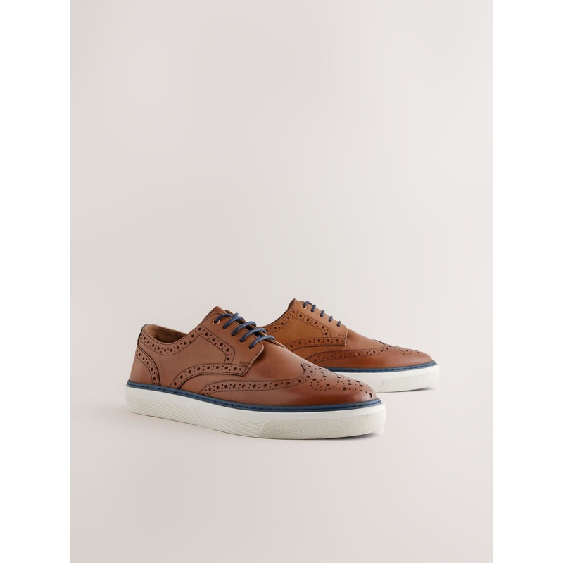 Tan Brown Cupsole Brogue Shoes