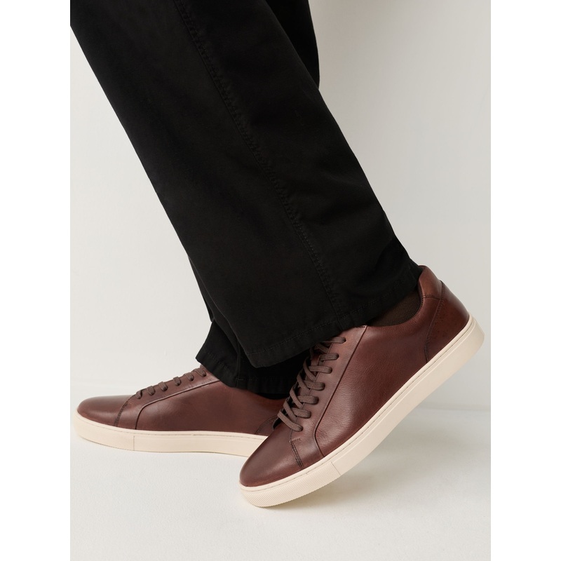 Tan Brown Leather Trainers