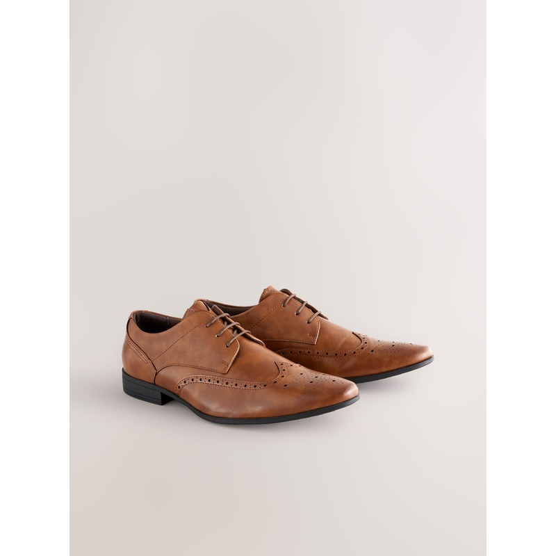 Tan Brown Standard Fit Brogue Shoes