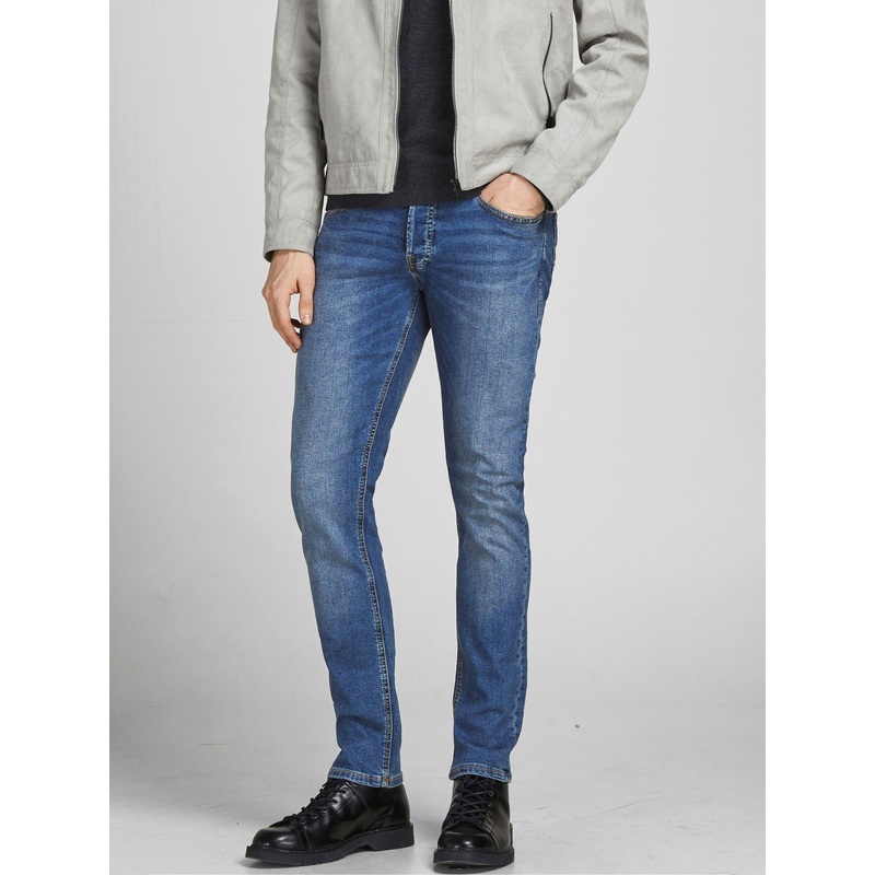 JACK & JONES Mid Blue Slim Fit Glenn Jeans
