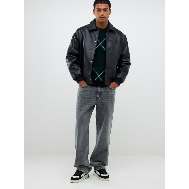 River Island Grey Loose Fit Washed Jeans