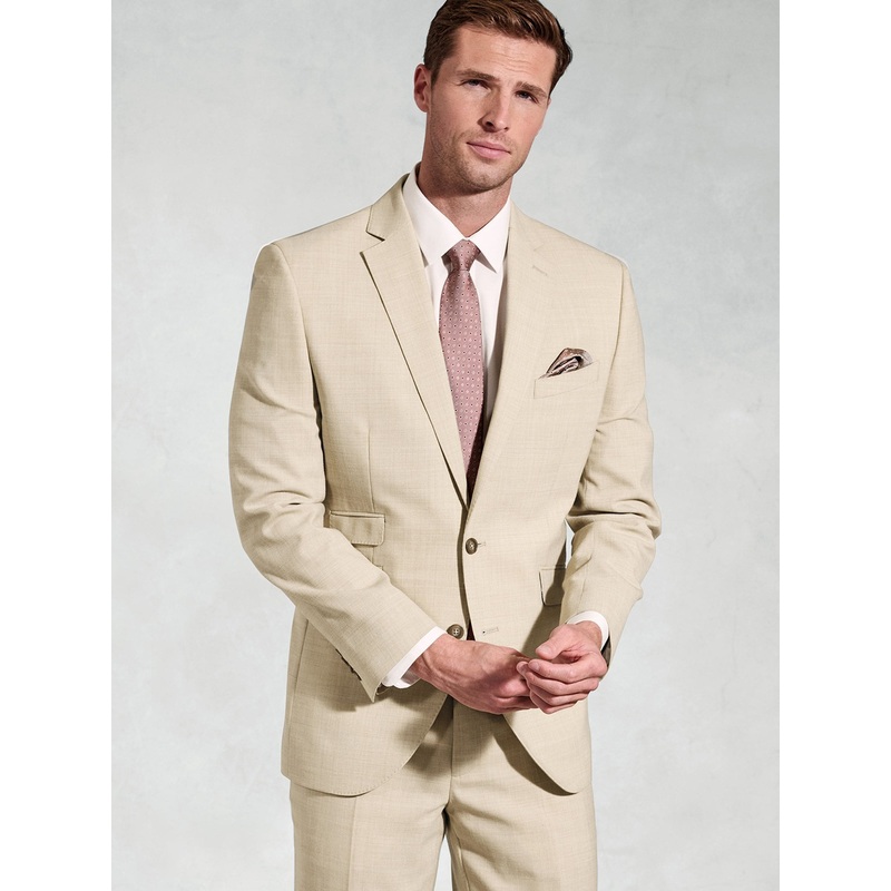 Brook Taverner Natural Linen Blend Mixer Suit Jacket