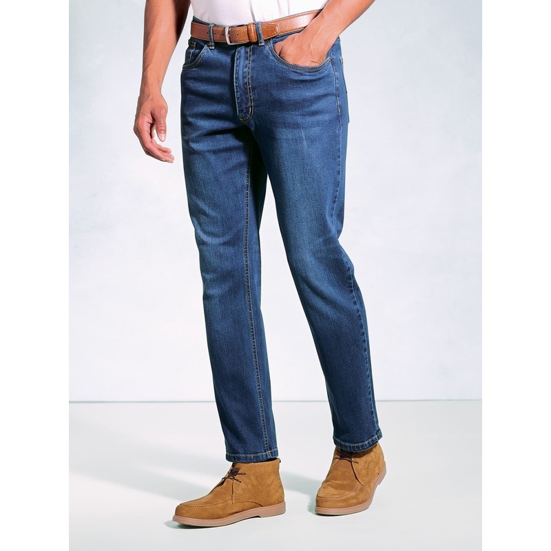 Brook Taverner Blue Tailored Fit 5 Pocket Denim Jeans